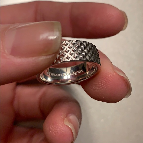 Tiffany Co Mens Diamond Point Ring 